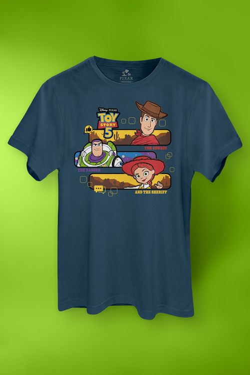 Camiseta Disney Toy Story 5 Trio Woody, Buzz e Jessie