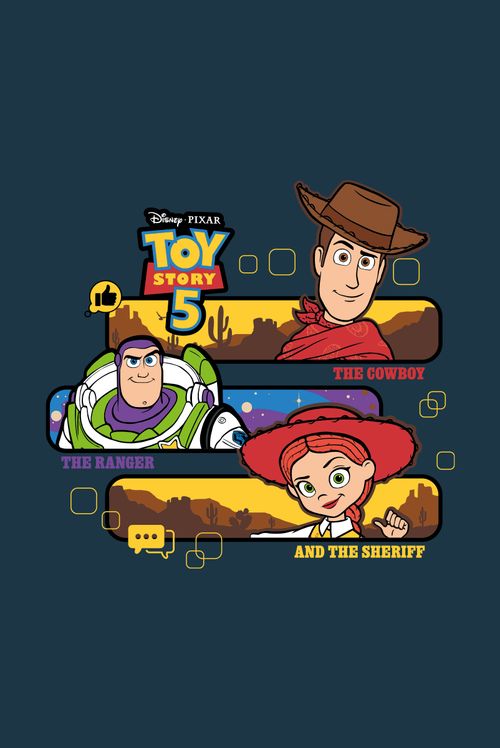 Camiseta Disney Toy Story 5 Trio Woody, Buzz e Jessie