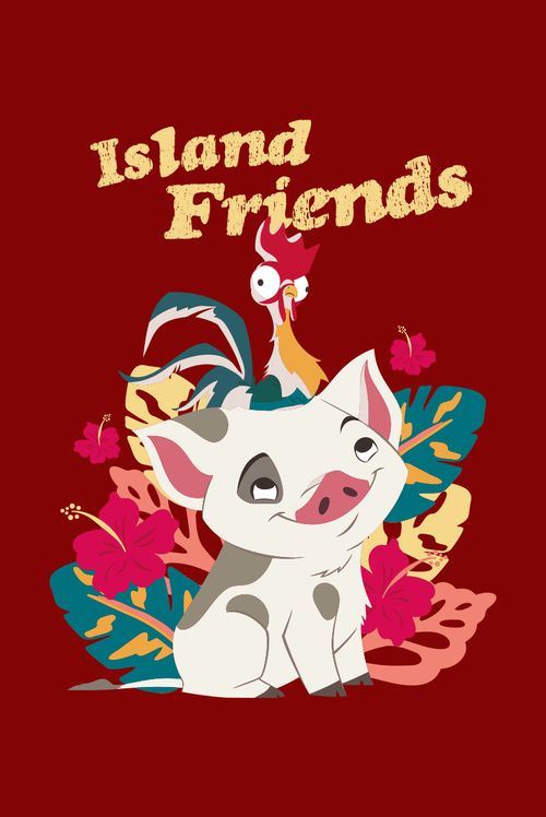 Camiseta Feminina Disney Moana Puá e Hei Hei