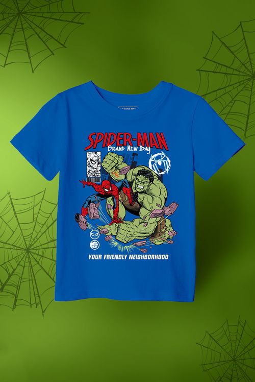 Camiseta Infantil Marvel Homem Aranha: Um Novo Dia Homem Aranha VS Hulk