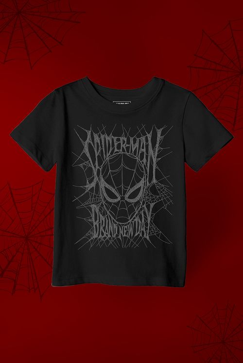 Camiseta Infantil Marvel Homem Aranha: Um Novo Dia Teia Sombria