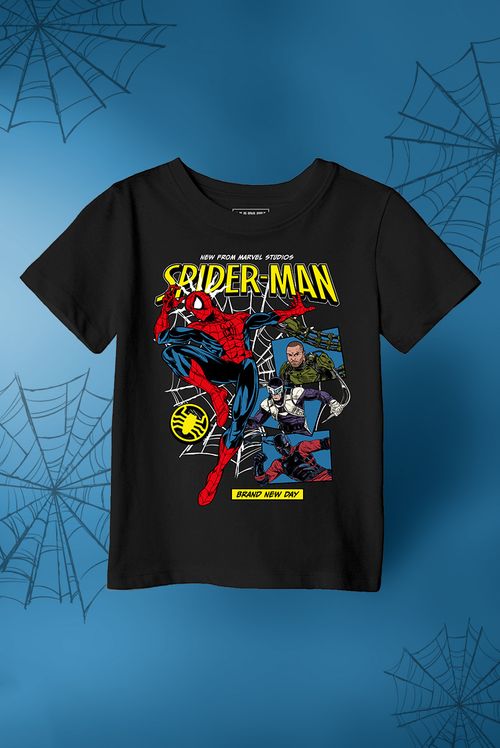 Camiseta Infantil Marvel Homem Aranha: Um Novo Dia Vilões