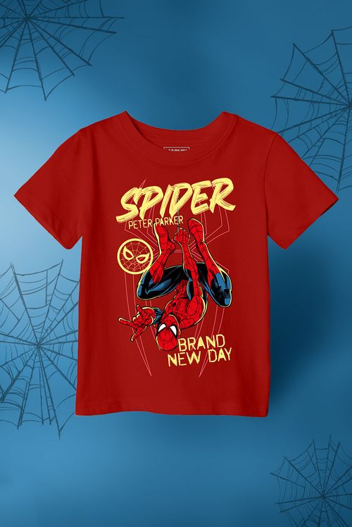 Camiseta Infantil Marvel Homem Aranha: Um Novo Dia Red