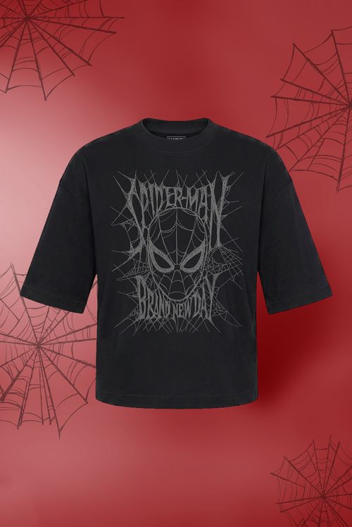 Camiseta Marvel Homem Aranha: Um Novo Dia Teia Sombria