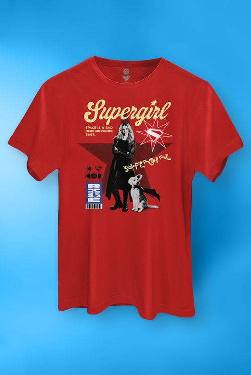 Camiseta DC Comics Supergirl e Krypto