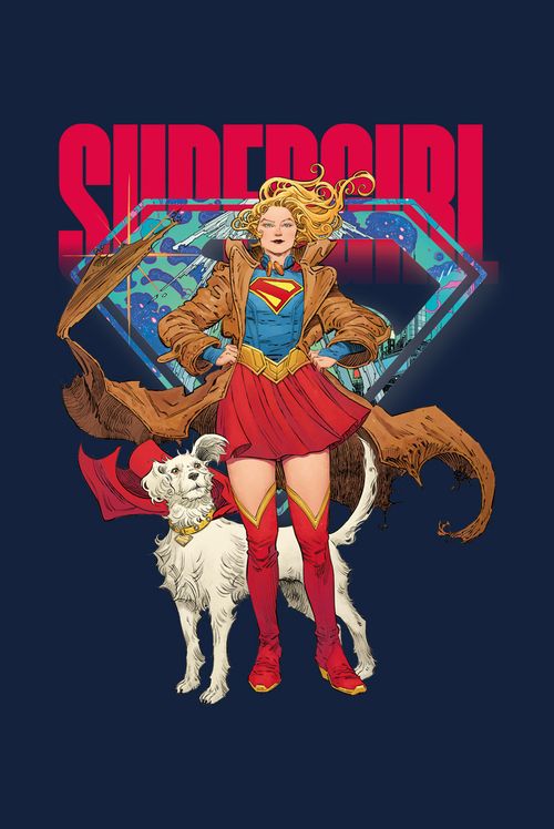 Camiseta DC Comics Supergirl e Krypto Team