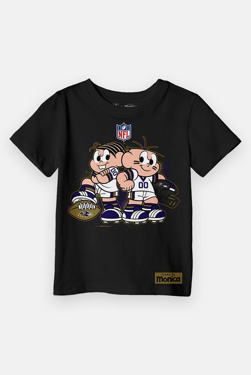 Camiseta Infantil NFL + Turma da Mônica Ravens