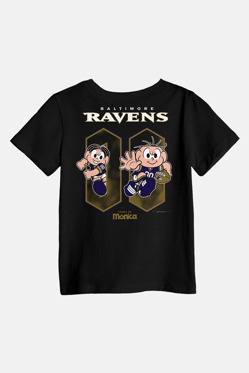 Camiseta Infantil NFL + Turma da Mônica Ravens