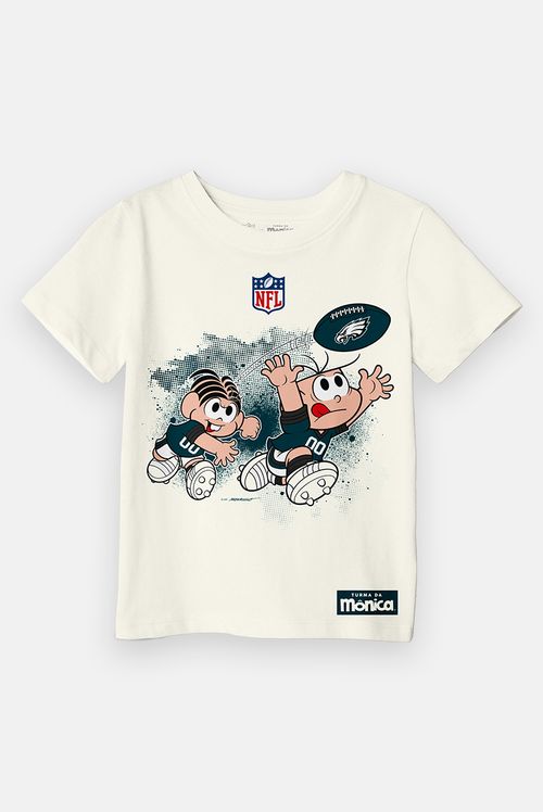 Camiseta Infantil NFL + Turma da Mônica Eagles