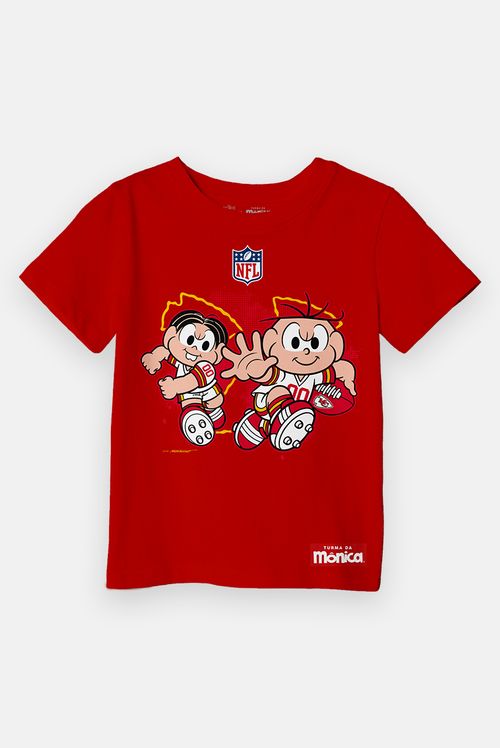 Camiseta Infantil NFL + Turma da Mônica Chiefs
