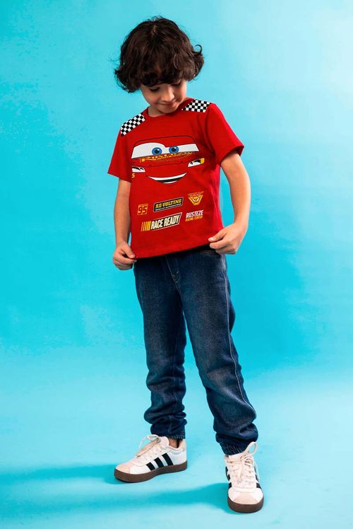 Camiseta Infantil Pixar McQueen Corrida