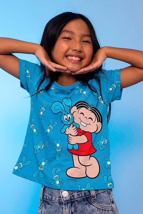 Camiseta Infantil Turma da Mônica Mônica e Sansão