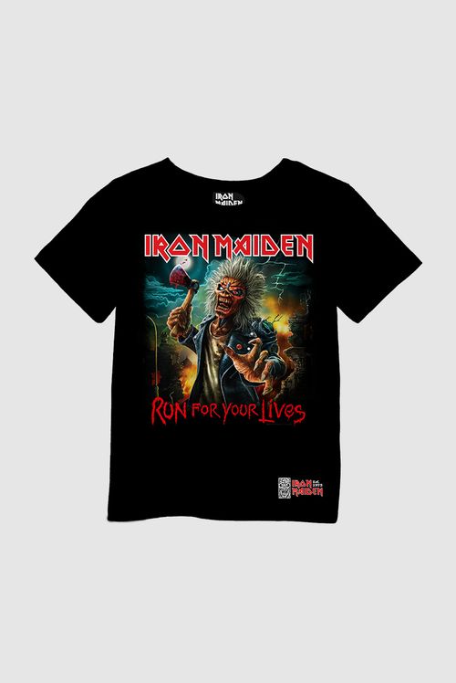 Camiseta Infantil Iron Maiden Run For Your Lives World Tour